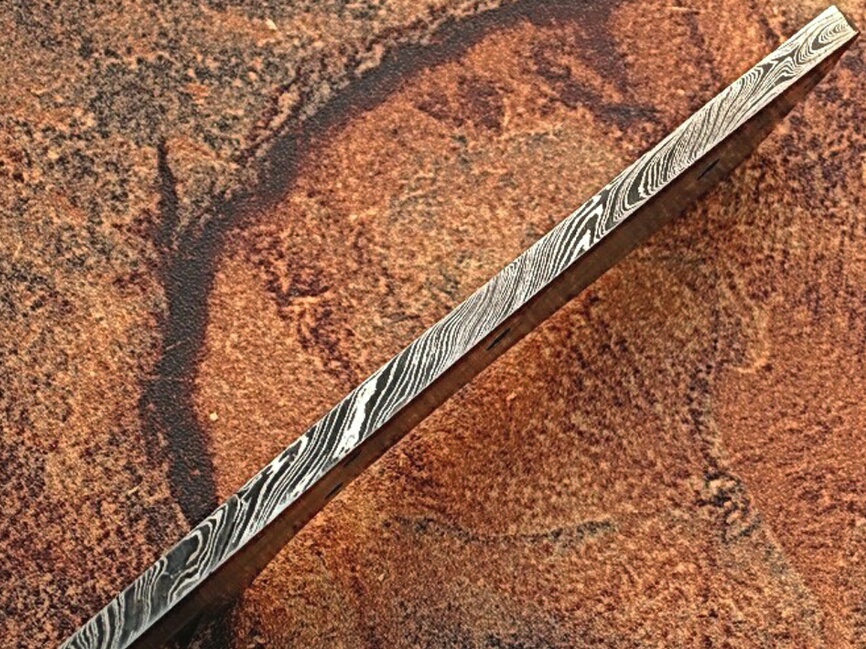 Custom Made Damascus Steel Skinner Knife (Blank Blade) 8in 1095 Steel