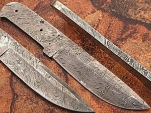 Custom FULL DAMASCUS Steel Knife (Blank Blade) 9.75in 1095 Steel