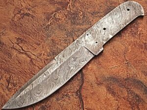 Custom FULL DAMASCUS Steel Knife (Blank Blade) 9.75in 1095 Steel