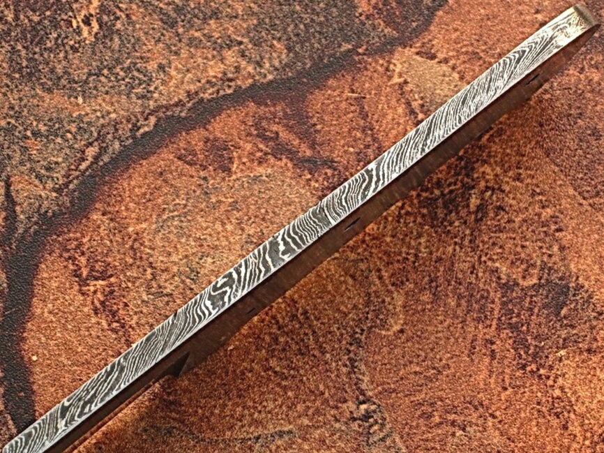 Custom FULL DAMASCUS Steel Knife (Blank Blade) 9.75in 1095 Steel