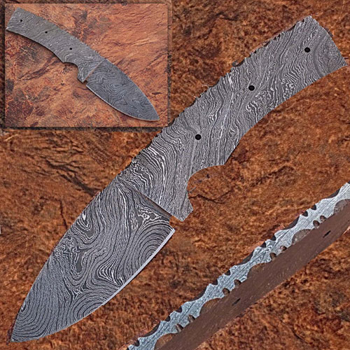 CUSTOM MADE DAMASCUS BLANK BLADE FULL TANG Knife 3