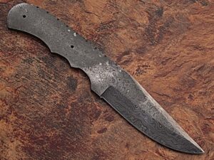 White Deer Blank Blade Knife Damascus Eye Bird Pattern Steel Full Tang Skinner