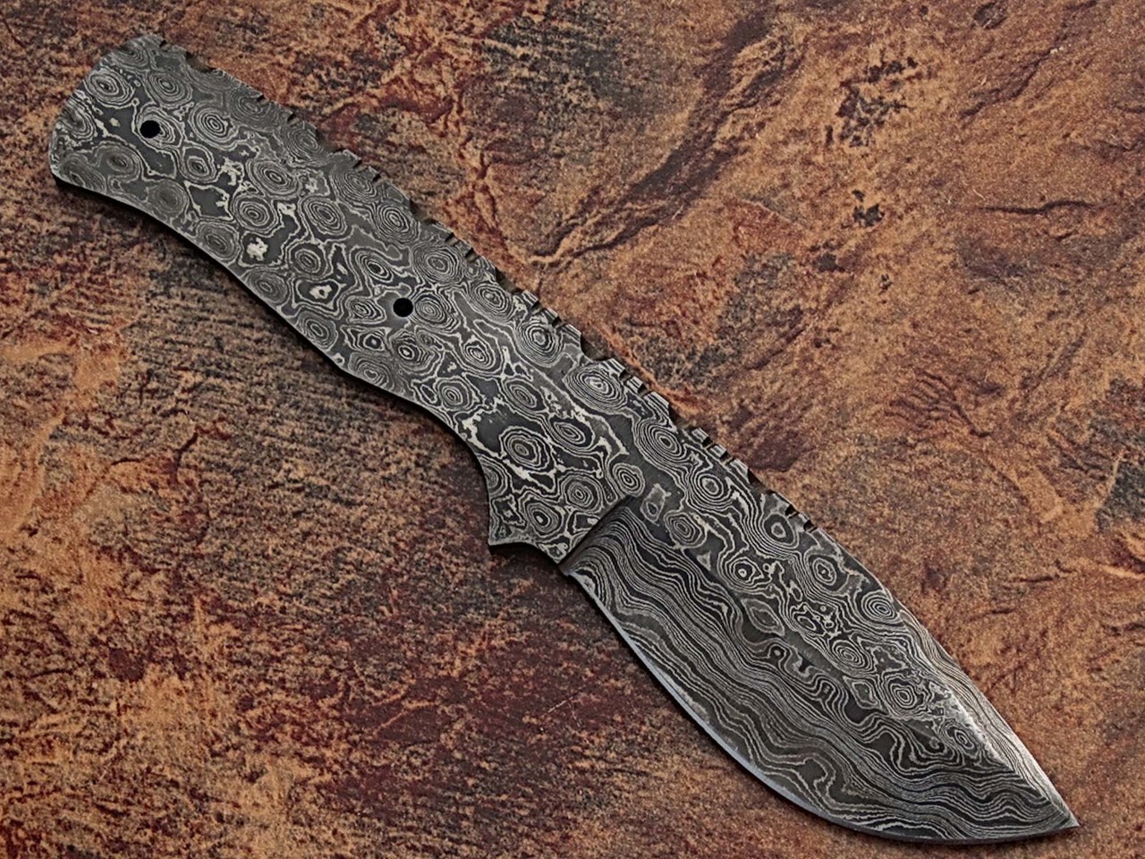 Blank Blade Damascus  Eye Bird Pattren Full Tang Skiner Knife 1