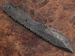 Blank Blade Damascus  Eye Bird Pattren Full Tang Skiner Knife 1