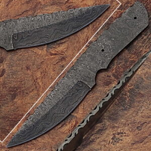 Blank Blade Damascus  Eye Bird Pattren Full Tang Skiner Knife 4