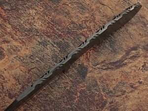 White Deer Damascus Blank Knife Full Tang Bird Eye Pattern Welded Skinner Blade