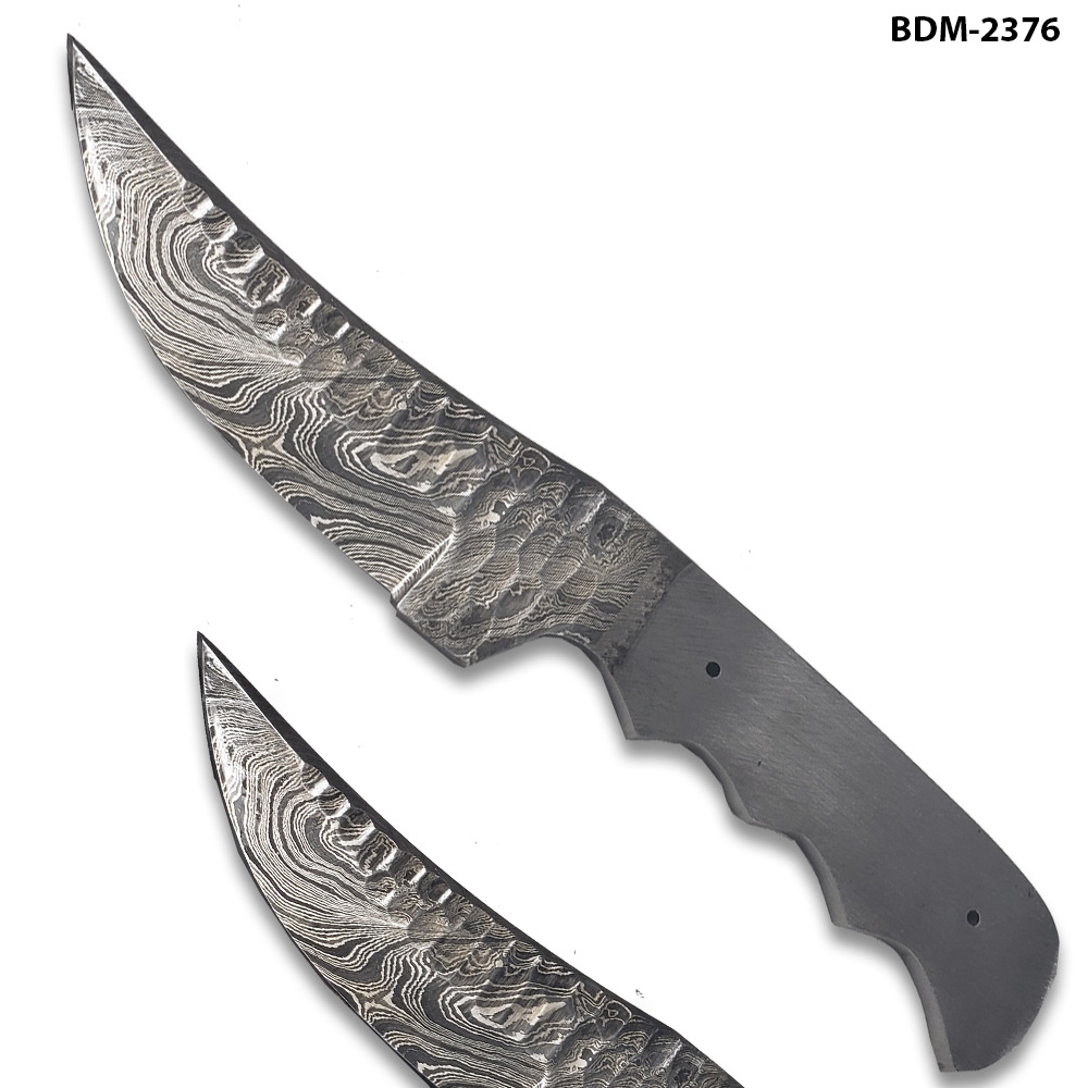 Blank Blade Grooved Damascus Steel Knife Full Tang Make your Own Handle