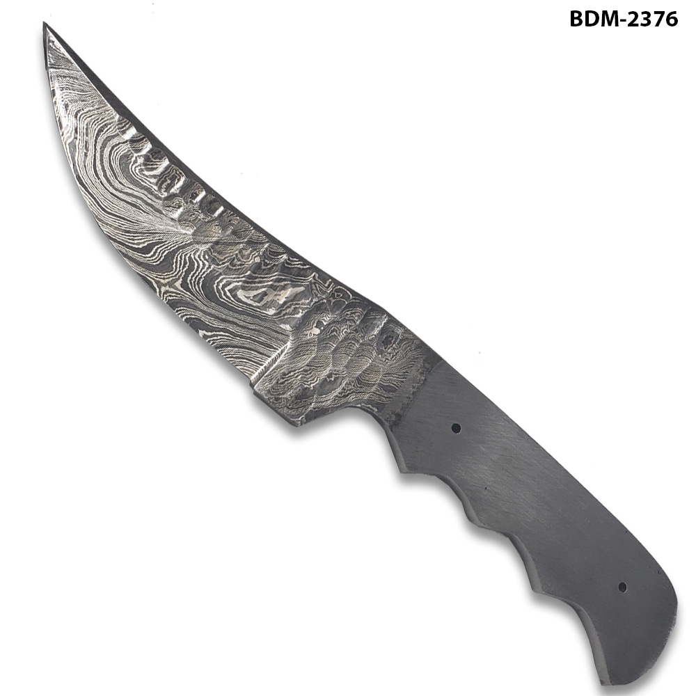 Blank Blade Grooved Damascus Steel Knife Full Tang Make your Own Handle