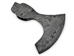 WHITE DEER Vikings Battle Axe Square Hammer Head Blank Damascus Steel Hatchet Tomahawk