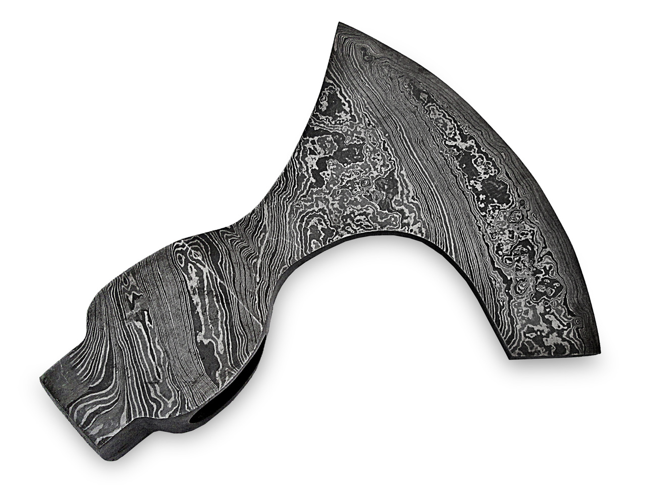 WHITE DEER Vikings Battle Axe Square Hammer Head Blank Damascus Steel Hatchet Tomahawk