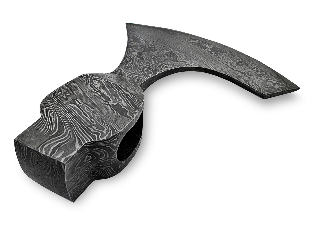 WHITE DEER Vikings Battle Axe Square Hammer Head Blank Damascus Steel Hatchet Tomahawk