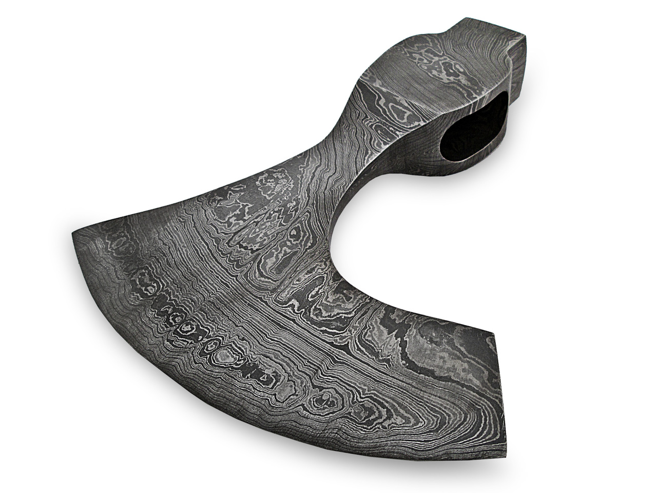 WHITE DEER Vikings Battle Axe Square Hammer Head Blank Damascus Steel Hatchet Tomahawk