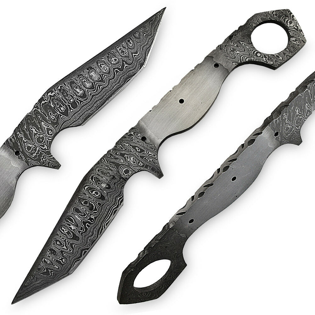 Mongster Blank Blade Karambit 1095 HC Damascus Tanto Blade - DIY Handle