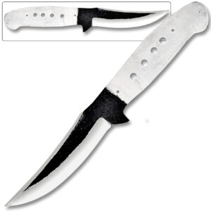 WHITE DEER Full Tang BLANK 1095 Steel Tactical Knife Drop Point DIY 6 Pin hole