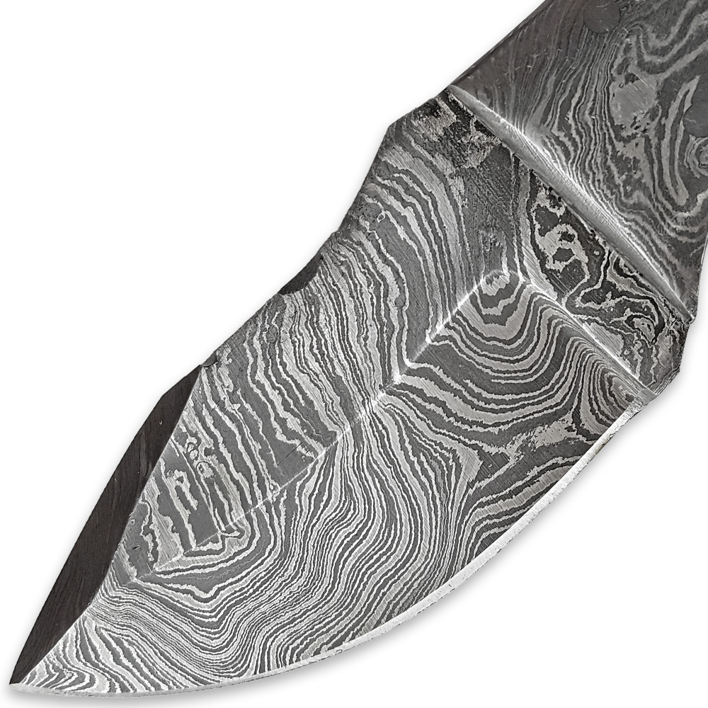 1095HC Damascus Steel Skinner Knife Blank DIY Make-Your-Own Handle