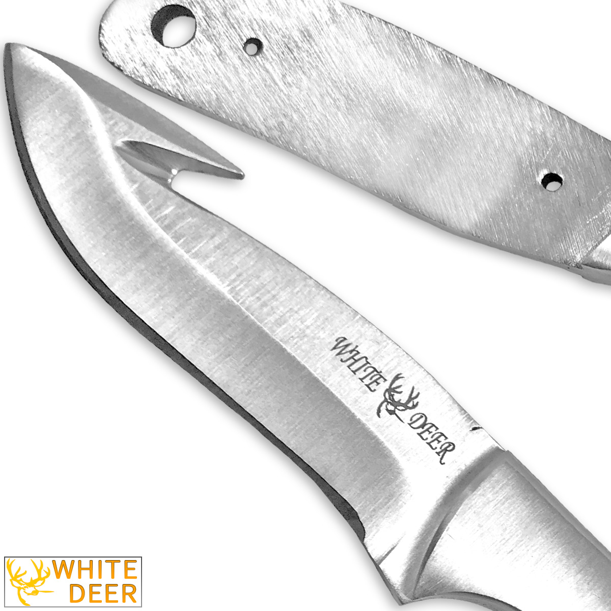 WHITE DEER Blank Guthook Junior Series J2 Steel Skinner Knife Blade