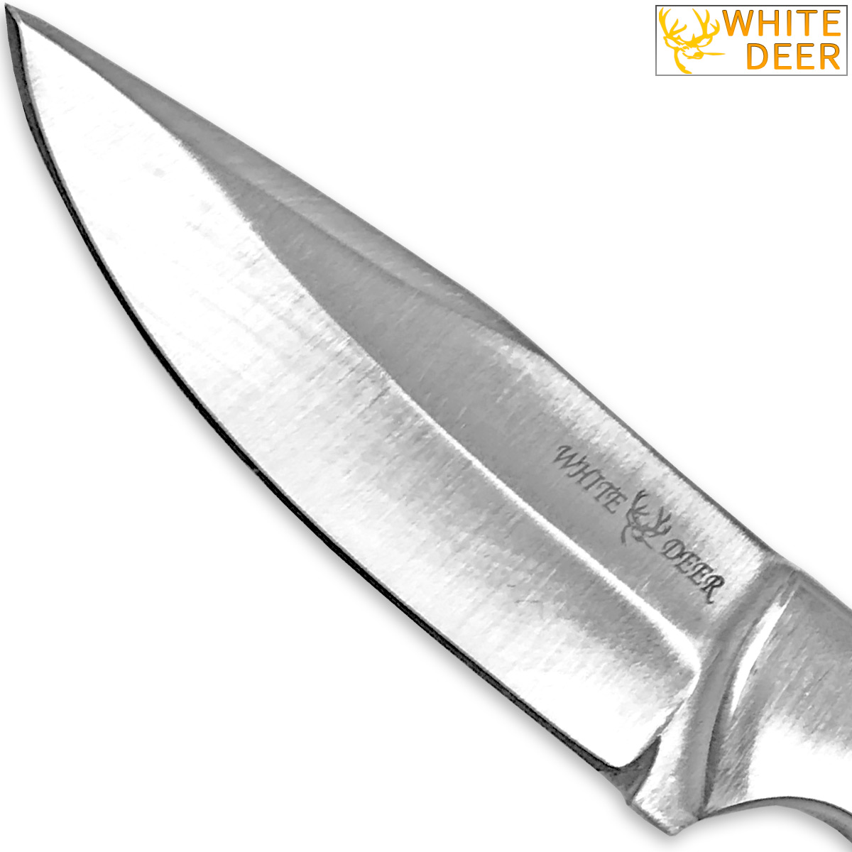 WHITE DEER Full Tang BLANK J2 Steel Tactical Knife Drop Point DIY Grip