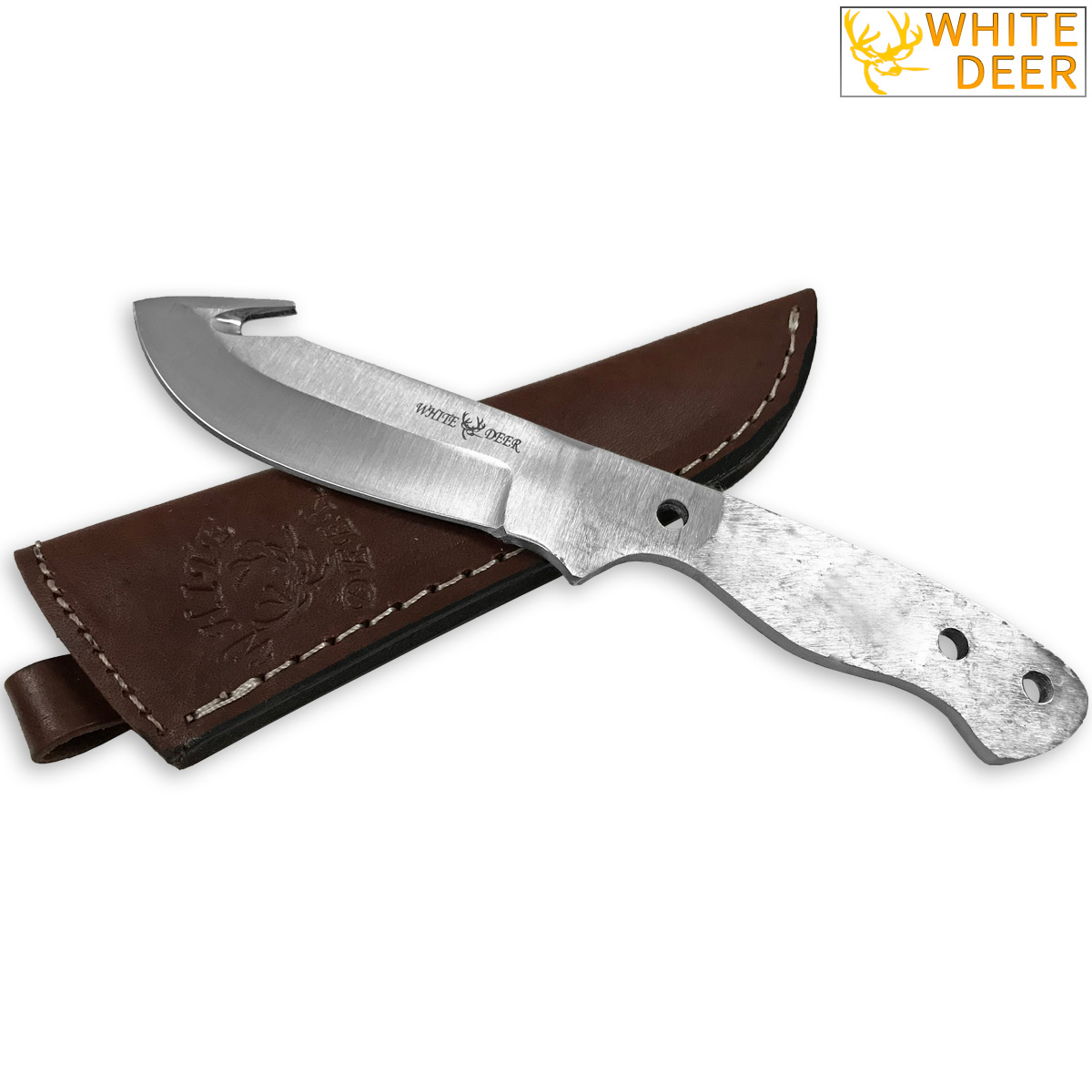 WHITE DEER Blank Guthook Ranger Series J2 Steel Skinner Knife Blade