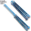 Blue Titanium Stainless Steel Folding Butterfly Balisong Comb
