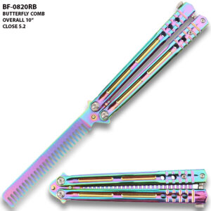 Titanium Stainless Steel Folding Butterfly Balisong Comb