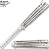 Silver Stainless Steel Folding Butterfly Balisong Comb
