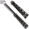 Black Stainless Steel Folding Butterfly Balisong Style Comb