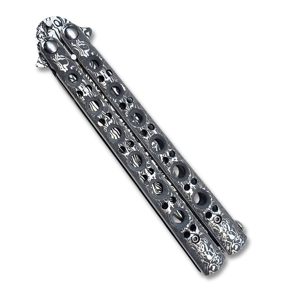 Balisong Damascus Pattern  Butterfly Knife