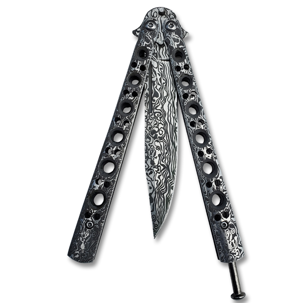 Balisong Damascus Pattern  Butterfly Knife