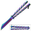 Rainbow Heavy Duty Butterfly Knife Tanto Twister Handle