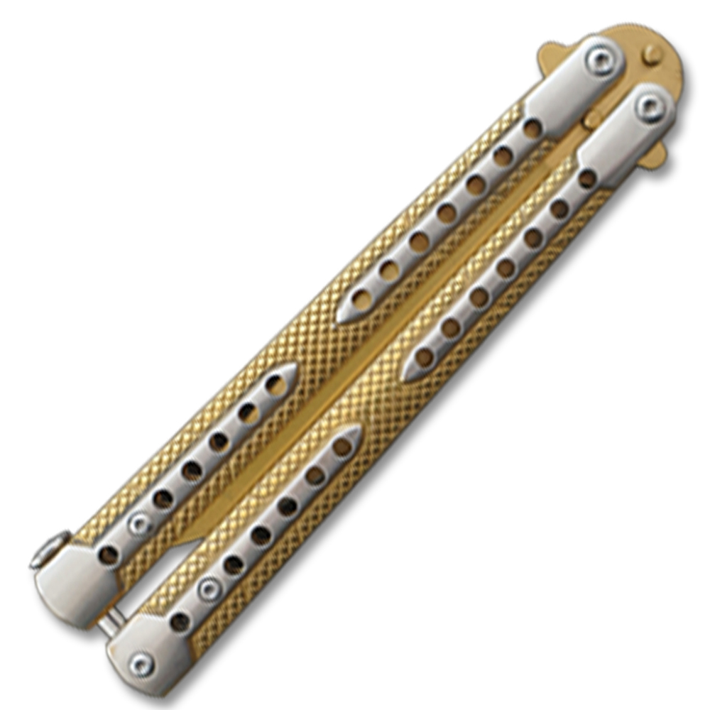 Swift Gold  Balisong  Two-Tone Titanium Coated Butterly Knife