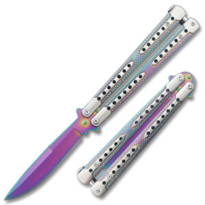 Swift Titanium  Balisong  Two-Tone Titanium Coated Butterly Knife