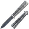 Swift Matte Black Spear Point Single Edge Blade Balisong Butterly Knife