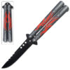 Red Spider  Balisong Butterfly Knife Black Blade