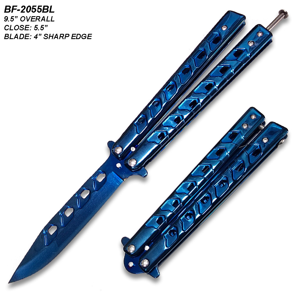 Drop Point Sharp Edge Butterfly Blue Blade Ltd. Edition