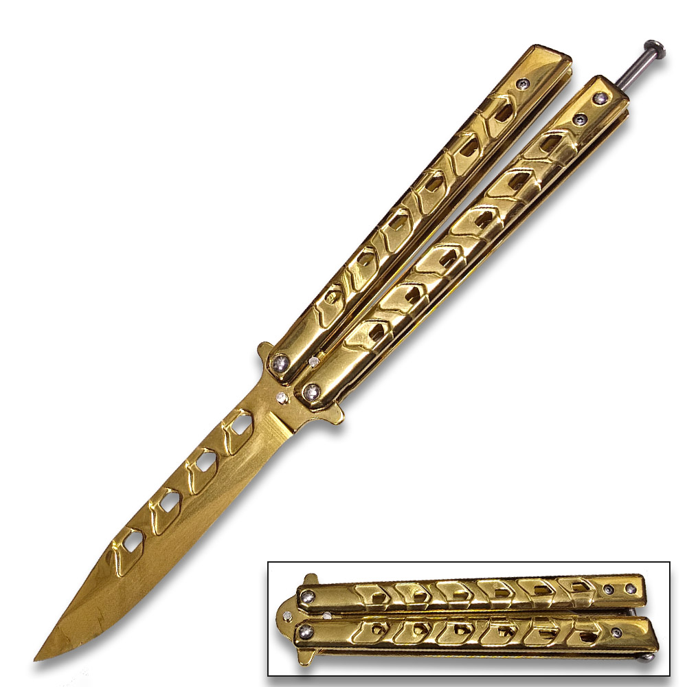 Drop Point Sharp Edge Butterfly Gold Blade Ltd. Edition