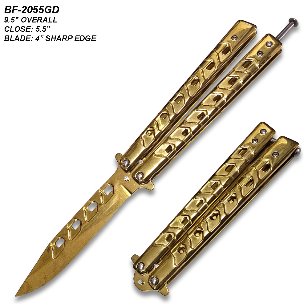 Drop Point Sharp Edge Butterfly Gold Blade Ltd. Edition