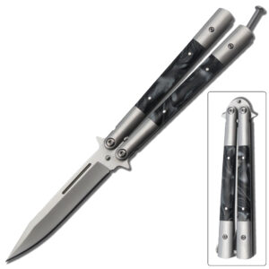 Balisong Butterfly Knife Black Pearl Handel