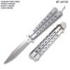 Black  Balisong Butterfly Knife Silver Blade Drop Point