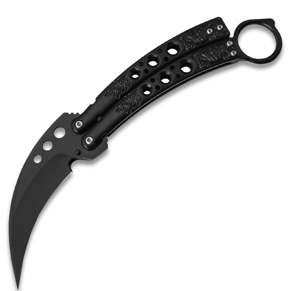 Black Karambit Tactical Butterfly Knife Sharp Limited Edition