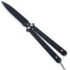 Balisong Butterfly Knife Spear point Single Blade Black