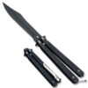 Balisong Butterfly Knife Drop point Blade Black
