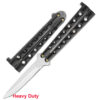 Scoundrel Alloy Balisong Butterfly Knife Black with Silver Blade