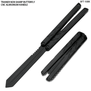 CNC Non-Sharp Professional Smooth Handle Trainer Tool  Butterfly Black Spear Blade