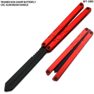CNC Non-Sharp Professional Smooth Handle Trainer Tool  Butterfly Red Spear Blade