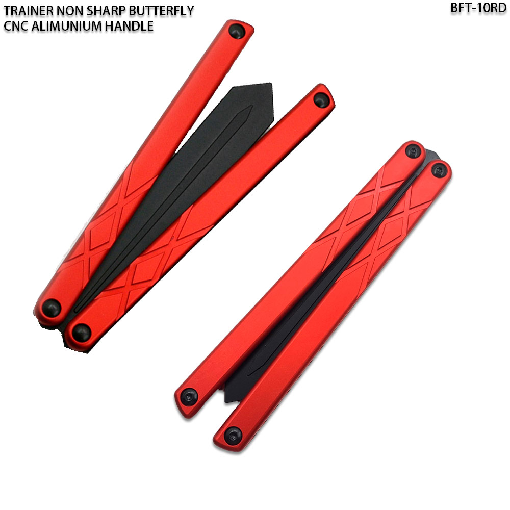 CNC Non-Sharp Professional Smooth Handle Trainer Tool  Butterfly Red Spear Blade