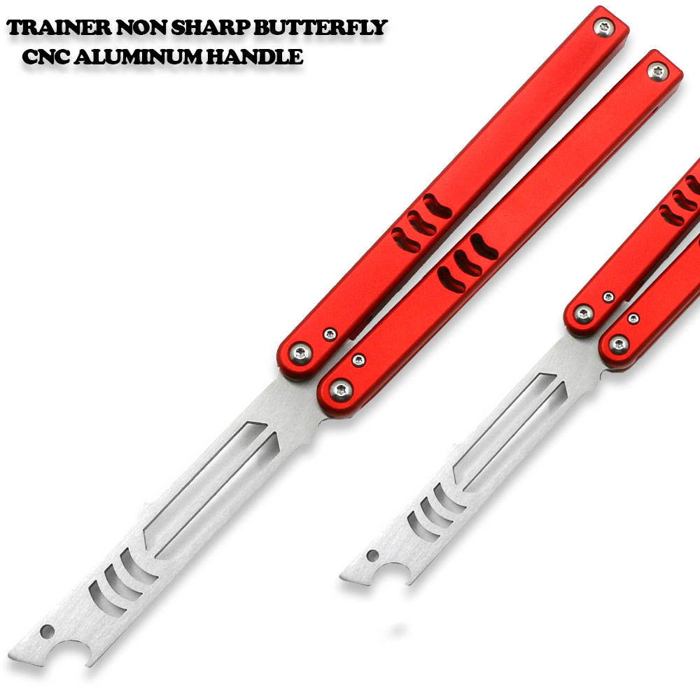 CNC Shark Model Non-Sharp Professional Trainer - Butterfly Red Handle