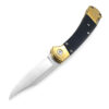 Folding Hunter Auto Knife G-10 Black Handle Single Edge