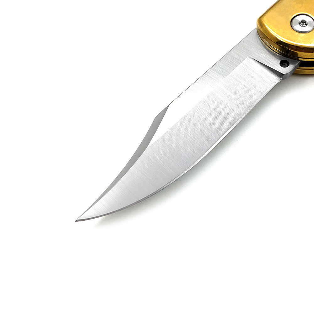 Folding Hunter Auto Knife G-10 Green Handle Single Edge