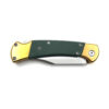 Folding Hunter Auto Knife G-10 Green Handle Single Edge