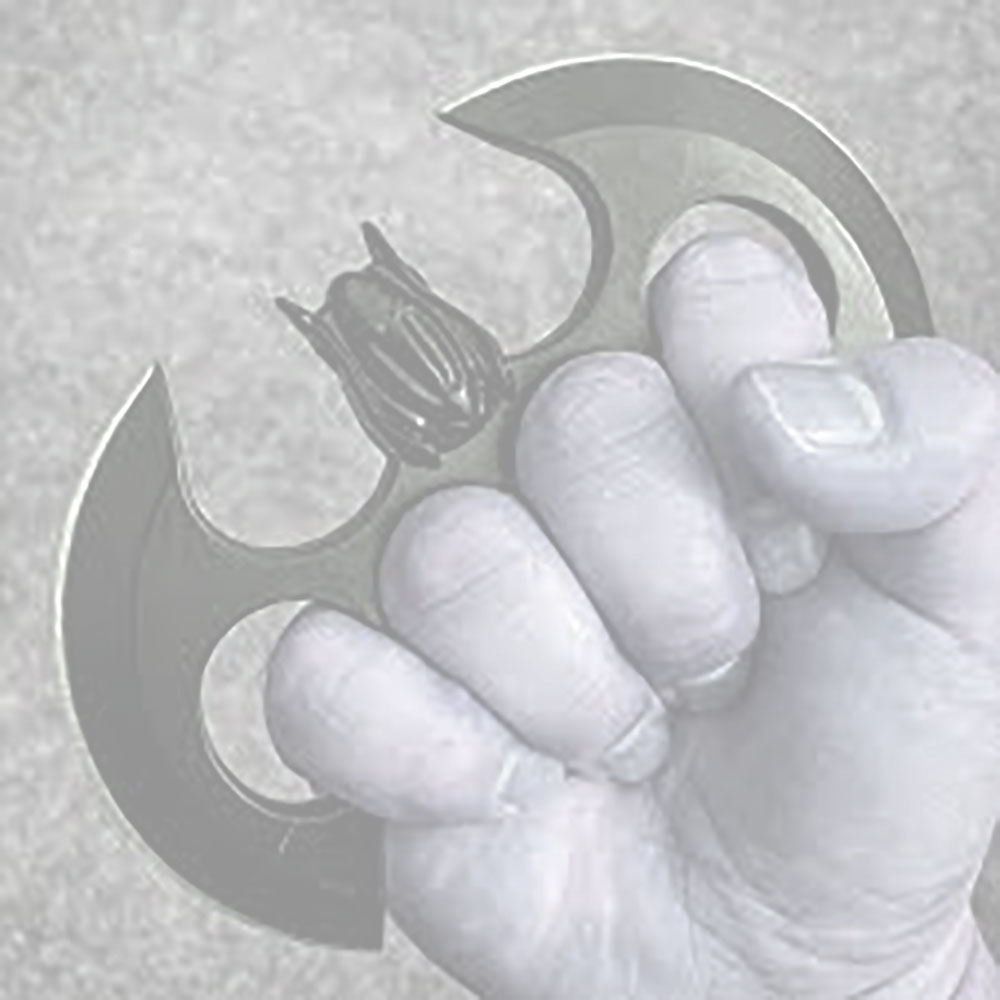 Bat Throwing Knuckle Black 4 Finger Ring
